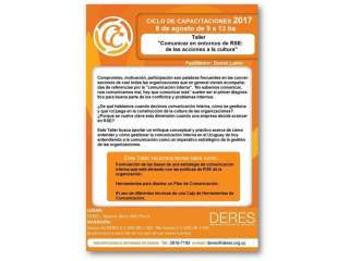 Curso Taller “Comunicar en Entornos de RSE – de las acciones a la cultura”